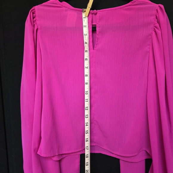 Flying Tomato Women's Medium Shirt Pink Long Peasant Sleeve - Picture 7 of 8